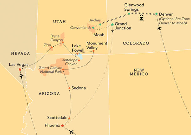 Southwest National Parks Map