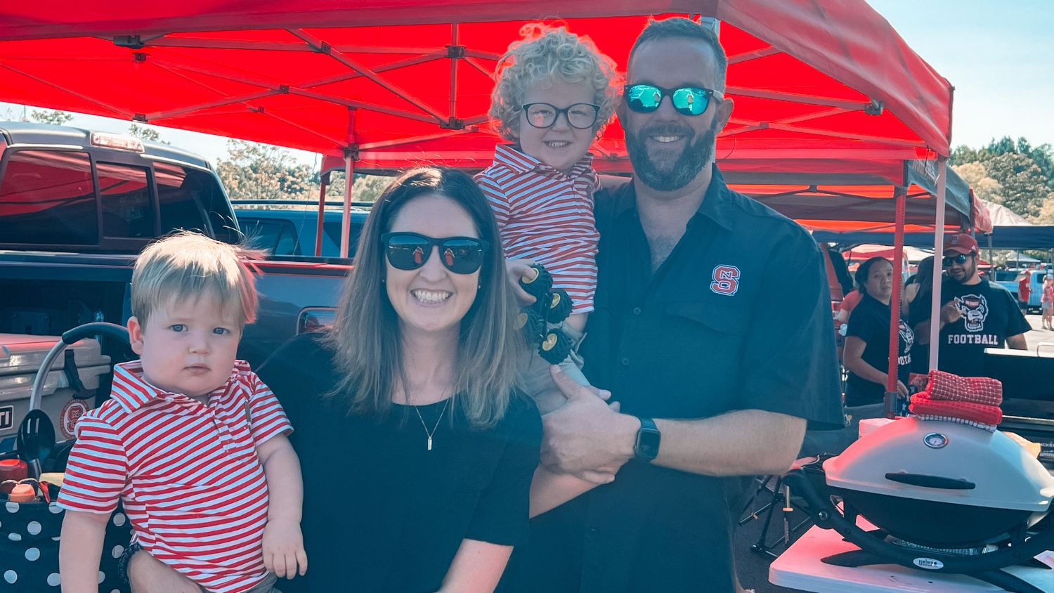 Katherine Drake Stowe with family at CALS Tailgate