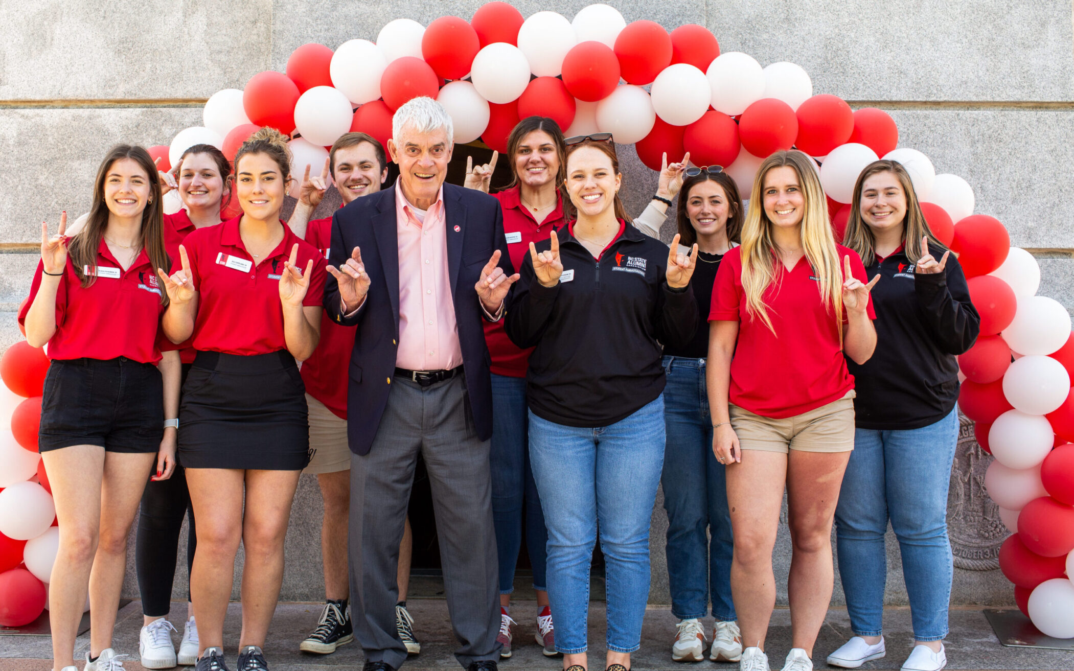 Student Ambassadors at the Bell Tower for Ring Ceremony.