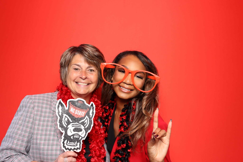 Alumni Award recipient Arielle poses in the photobooth