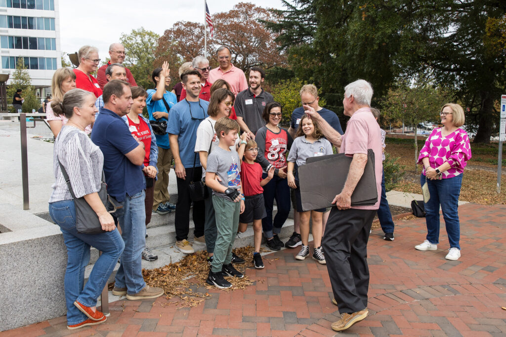 Dr. Stafford gives a tour of the belltower